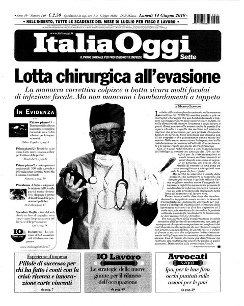 Italia oggi : quotidiano di economia finanza e politica